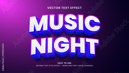 music night editable text effect