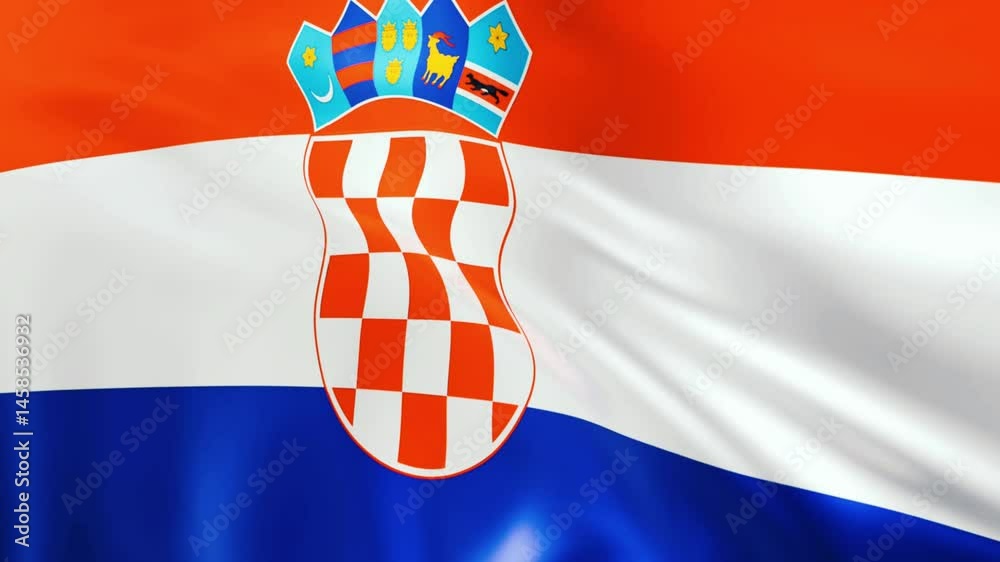 3d waving flag of croatia in 4k resolution