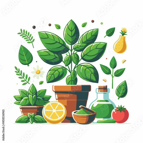 herb, fresh, leaf, green, basil, italian, background, herbal, food, raw, healthy, isolated, culinary, vegetarian, ingredient, vegetable, white, natural, organic, cooking, spice, closeup, plant, leaves