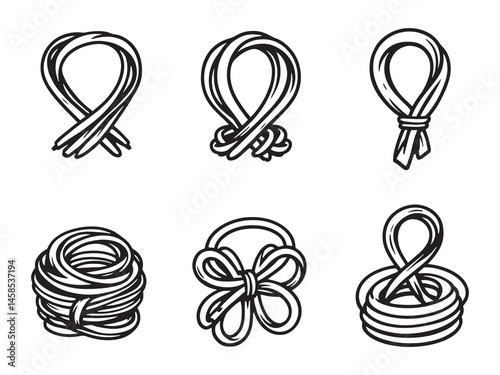 Different Type of Cable Ties Clear Vision Simple Line Art