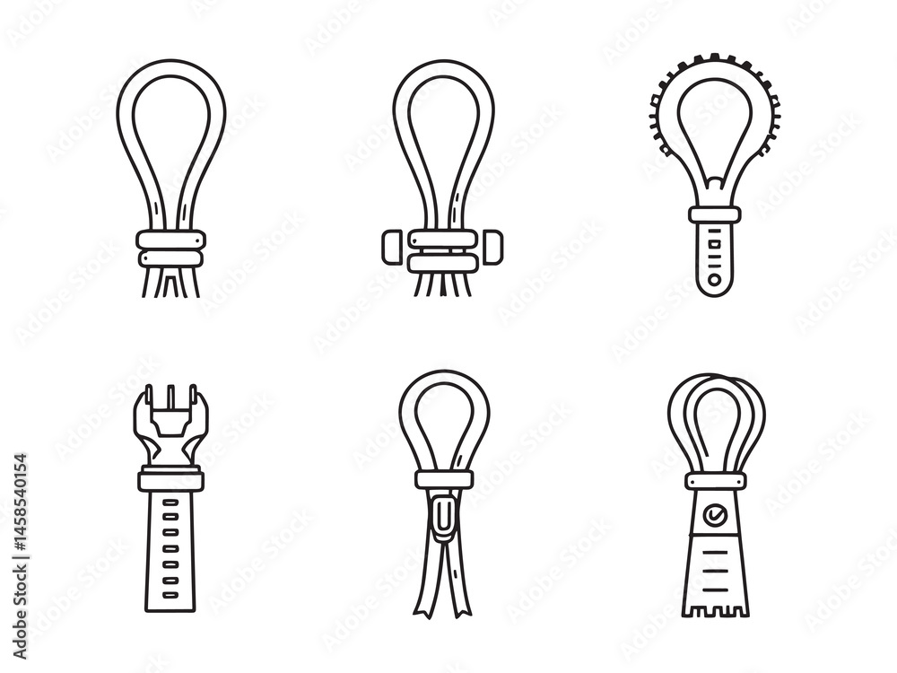 Different Type of Cable Ties Clear Vision Simple Line Art