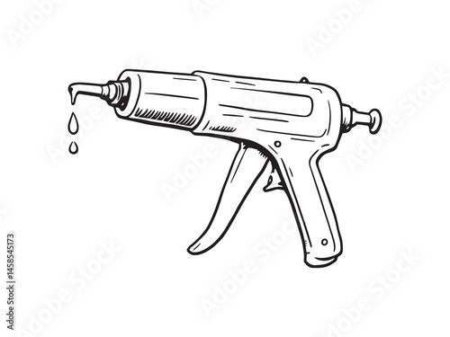 Caulking Gun Simple Line Art Clear Vision