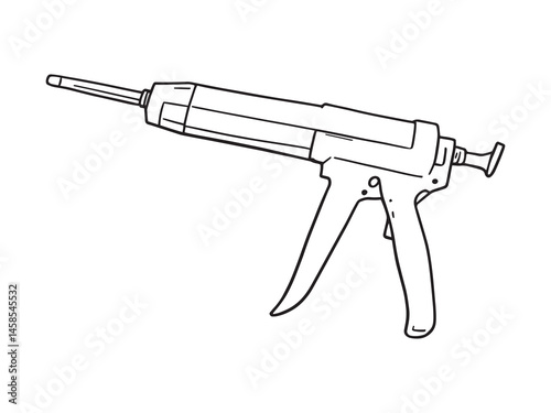 Caulking Gun Clear Vision Simple Line Art Design