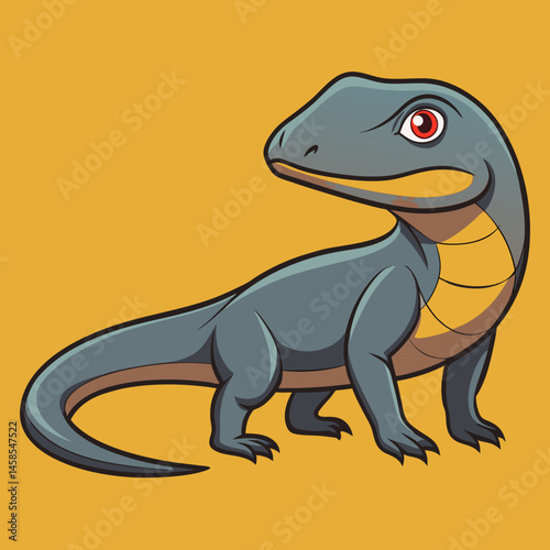 sleek design komodo dragon vector