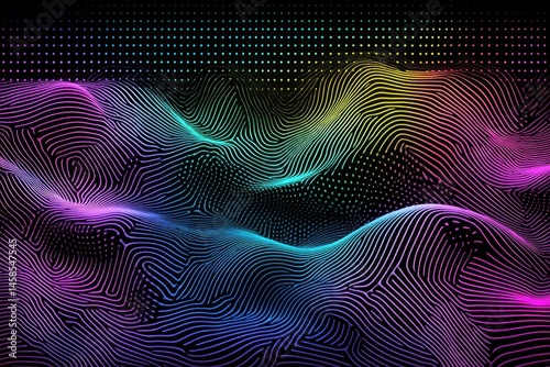 Abstract vibrant waves of data flowing
