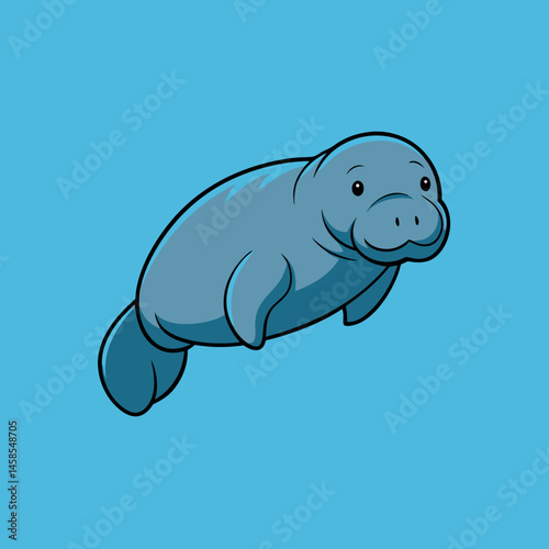 sleek design manatee vector 