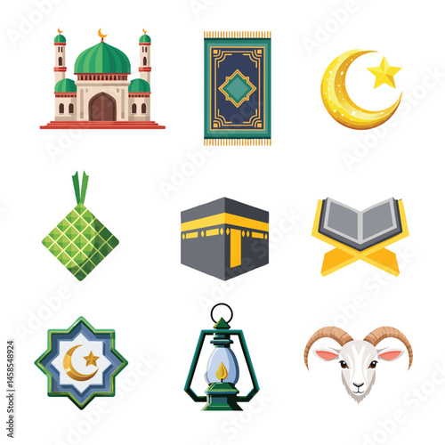 set vector islamic eid al adha