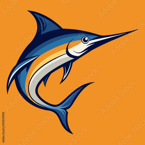 sleek design marlin fish vector