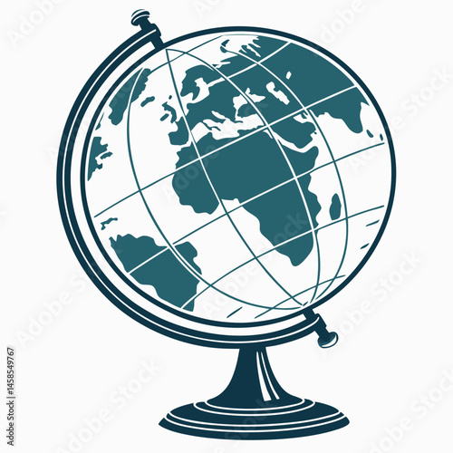 globe icon, white background