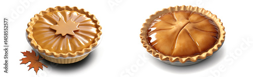Maple Syrup Pie: A delicious Canadian dessert made with pure maple syrup, butter, and cream in a flaky crust, offering a rich, sweet flavor.

