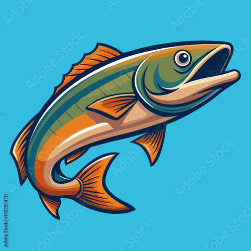 sleek design salmon vector