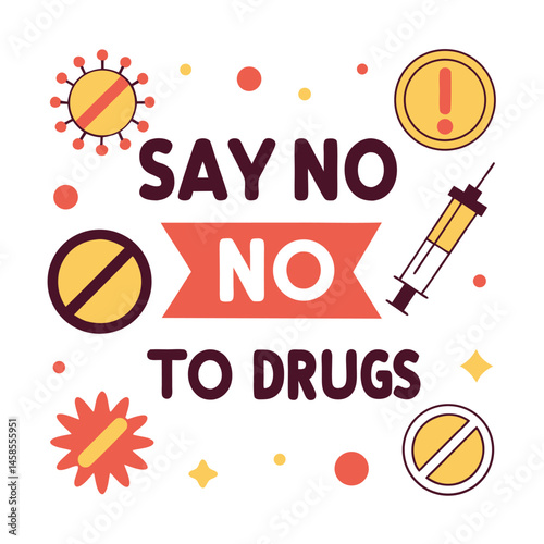    Anti Drug day vector illustration.
