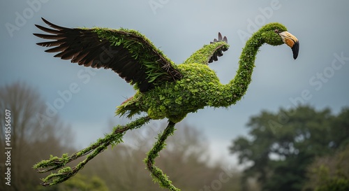 Topiary Flamingo in Flight