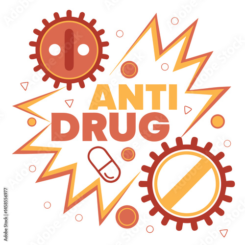    Anti Drug day vector illustration.
