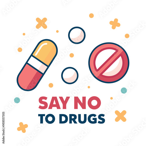    Anti Drug day vector illustration.
