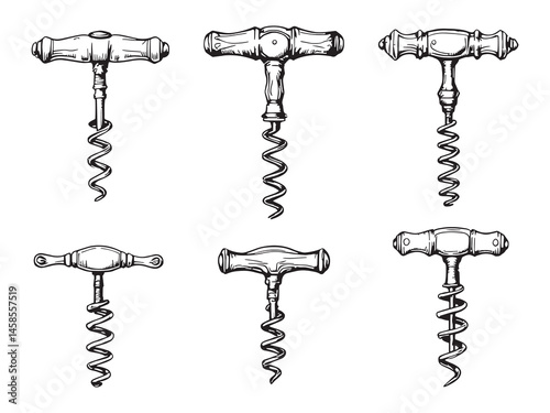 Corkscrew Clear Vision Simple Line Art