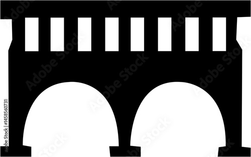 Silhouetted black bridges. Urban industrial architectural structures, city design components. Various bridges for towns and villages, contemporary modern icons, isolated on transparent background