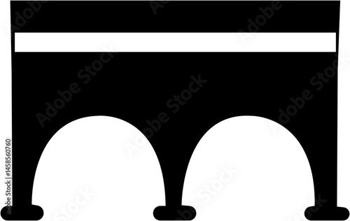 Silhouetted black bridges. Urban industrial architectural structures, city design components. Various bridges for towns and villages, contemporary modern icons, isolated on transparent background