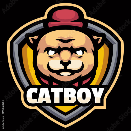 Cat Man Mascot Logo