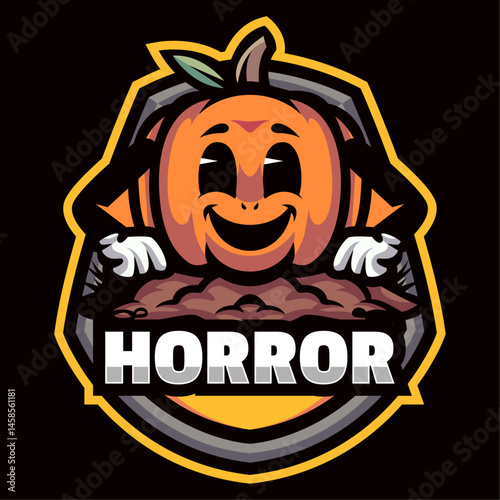 Pumpkin Horror Mascot Logo