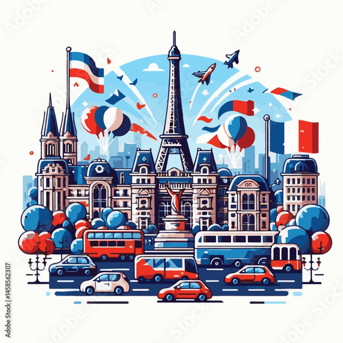 france, celebration, background, flag, holiday, illustration, freedom, paris, french, national, bastille day, bastille, banner, independence, vector, july, symbol, design, europe, patriotic, poster, b