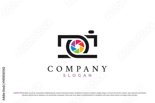 letter j and j photography studio camera lens logo