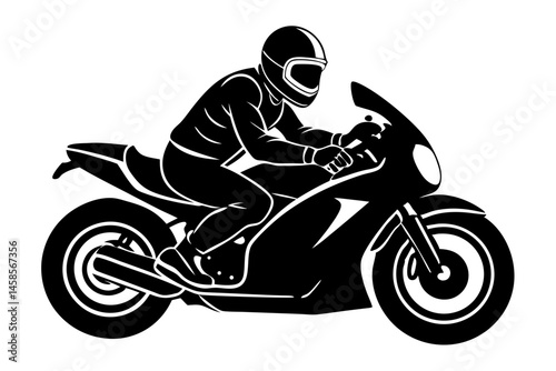 Sport motorcycle rider silhouette leaning forward vector on transparent background, motorcycle, motorcycle rider, sport motorcycle, silhouette, rider, leaning forward, vehicle, transportation, speed