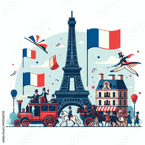 france, celebration, background, flag, holiday, illustration, freedom, paris, french, national, bastille day, bastille, banner, independence, vector, july, symbol, design, europe, patriotic, poster, b