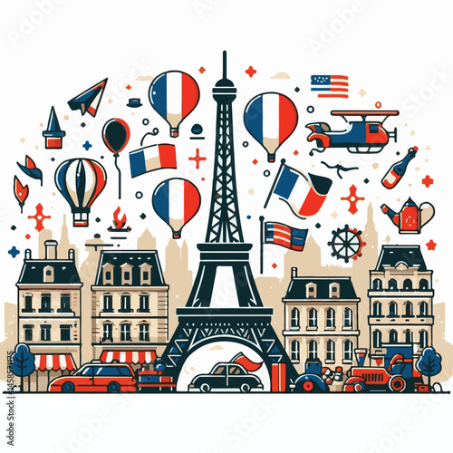france, celebration, background, flag, holiday, illustration, freedom, paris, french, national, bastille day, bastille, banner, independence, vector, july, symbol, design, europe, patriotic, poster, b
