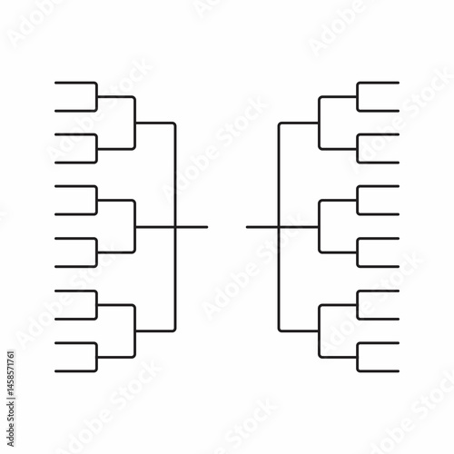 24 team Tournament bracket templates illustration