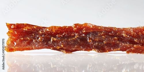 Obraz na płótnie Close-Up of Deliciously Savory Dry Meat Snack in Bright Lighting w salonie