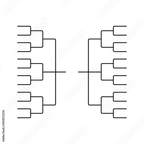 24 team Tournament bracket templates illustration
