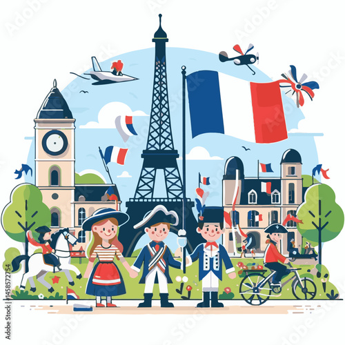 france, celebration, background, flag, holiday, illustration, freedom, paris, french, national, bastille day, bastille, banner, independence, vector, july, symbol, design, europe, patriotic, poster, b