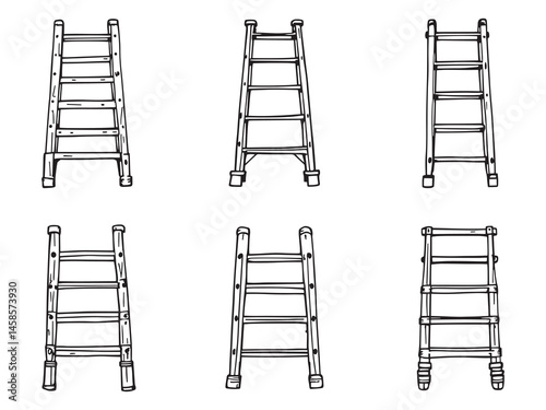 Extension Ladder Line Art Vector Collection