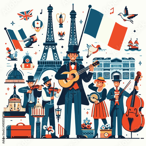france, celebration, background, flag, holiday, illustration, freedom, paris, french, national, bastille day, bastille, banner, independence, vector, july, symbol, design, europe, patriotic, poster, b