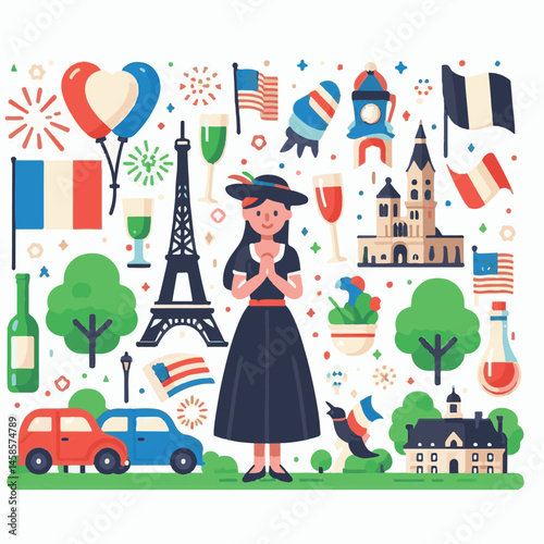 france, celebration, background, flag, holiday, illustration, freedom, paris, french, national, bastille day, bastille, banner, independence, vector, july, symbol, design, europe, patriotic, poster, b