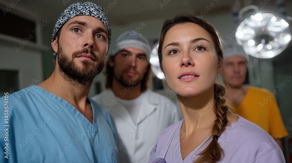 Medical Professionals in Operating Room Preparing for Surgery with Focus and Determination Medical Professionals in Operating Room Preparing for Surgery with Focus and Determination