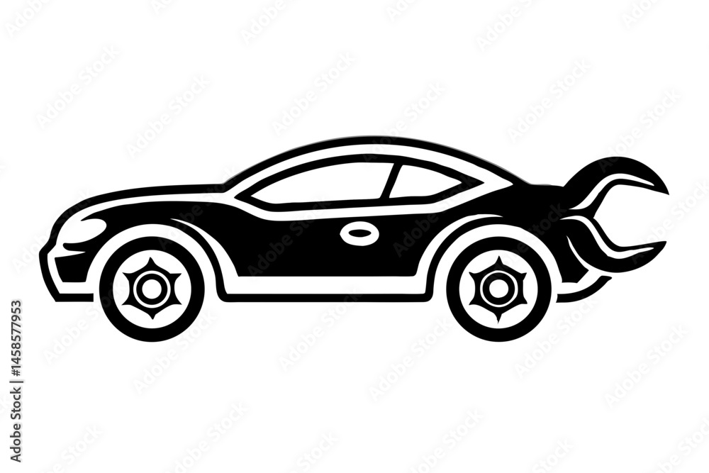 Car Mechanic icon silhouette vector illustration Car Mechanic icon silhouette vector illustration