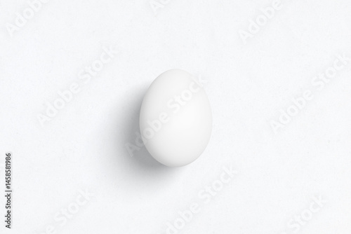 Clear blank white easter egg mockup, top view, 3d rendering