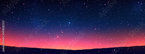 Dawn under the starry sky