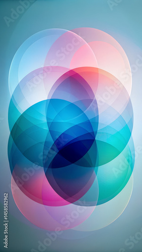 Abstract overlapping circles in soft pastels representing harmony  