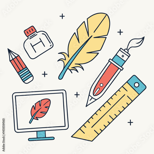 cut out, icon set, art, computer graphic, illustration, symbol, vector, icon symbol, curve, horizontal, outline, design element, modern, technology, circle, design, digitally generated image, sign, wo