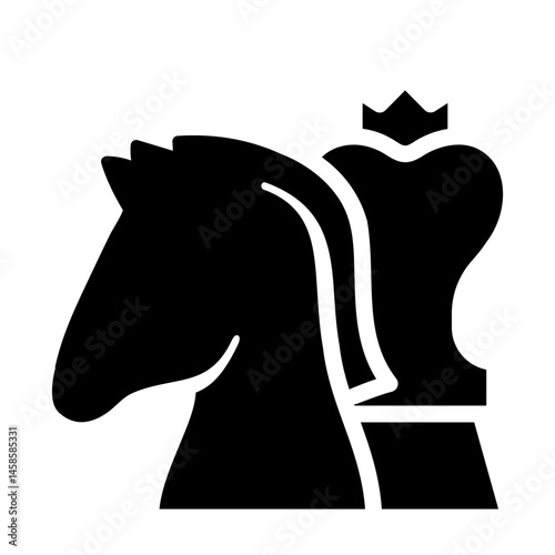 Chess solid icon, representing business strategy, planning, decision-making, competition, and intellectual challenges