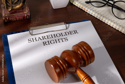 Fotografie Corporate Rights Form for Shareholders Displayed in Business Legal Context