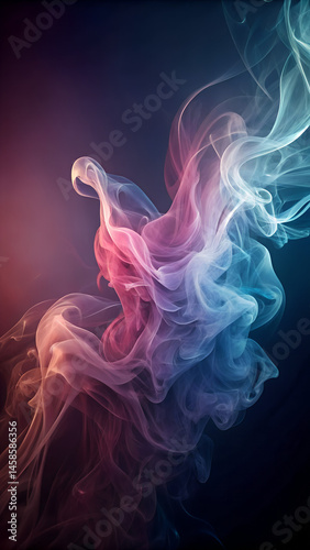 Colorful Smoke Trails Blending in Soft Gradients  
