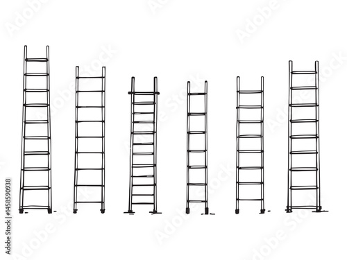 Clean Vector Icons of Ladders