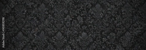 Intricate black damask floral pattern on dark grey  , floral, intricate, gothic