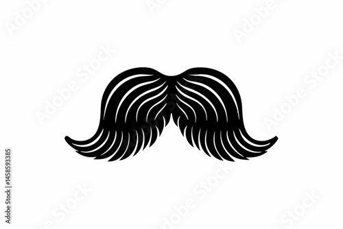 Mustache element silhouette vector illustration
