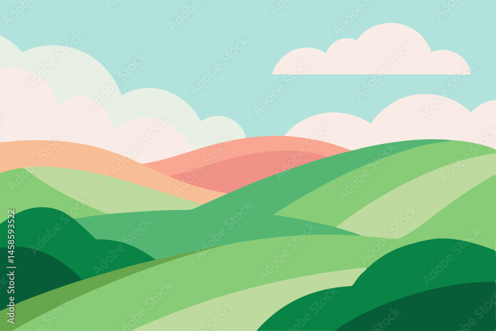 Fototapeta premium landscape with hills and sky