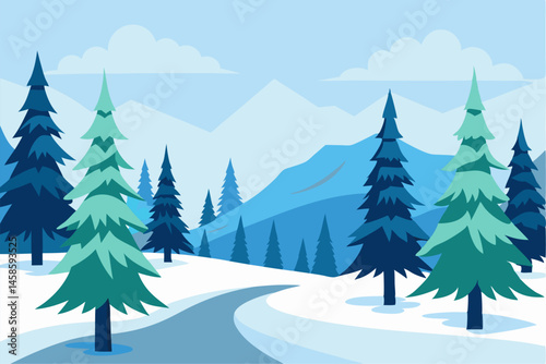 winter landscape with forest